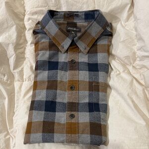 Men's Eddie Bauer Flannel Plaid Shirt - Blue and Brown